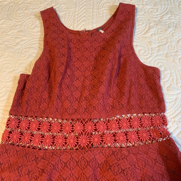 Free people dress size 6 flower cut out orange boho chic lace - Picture 2 of 5